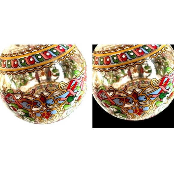 New Hutschenreuther Crystal Ball Christmas Ornament 1996 Art Deco Floral… - Picture 9 of 12